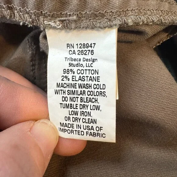 Nili Lotan Cropped French Military Pants Womens Green Camouflage Flat Front Sz 4 - Picture 5 of 12